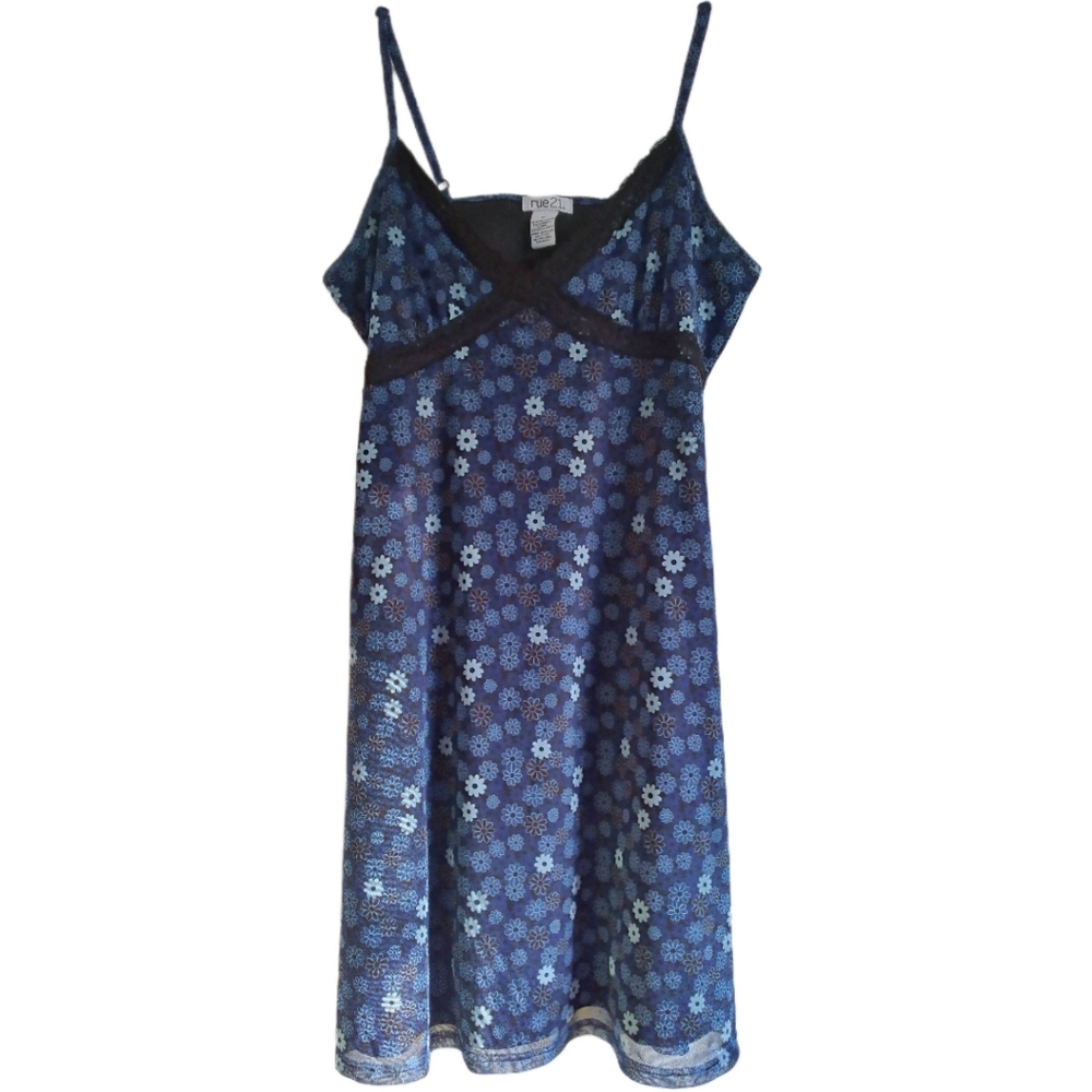 NWOT Rue 21 Blue Daisy Slip Dress